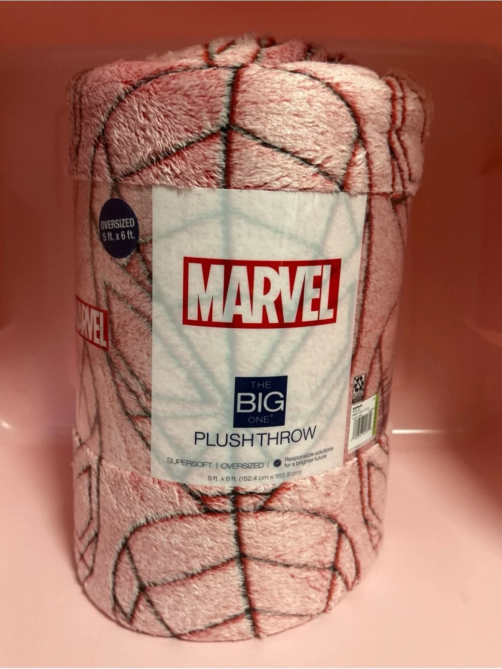 MARVEL:  The Big One Spider-Man Oversized Throw 5ft x 6ft Red/Black: New
